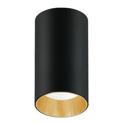 Deckenaufbauleuchte Aufbauleuchten GU10 Aluminium Rund Schwarz Gold 55x100mm