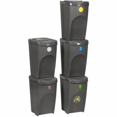 Sortibox Müllboxen Set Müllbehälter Mülltrenner 175 Liter Abfalleimer Kunststoff