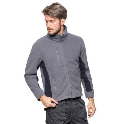 Work Polar Herren Vliesjacke Arbeitsbluse Stehkragen Reventi Avacore Grau