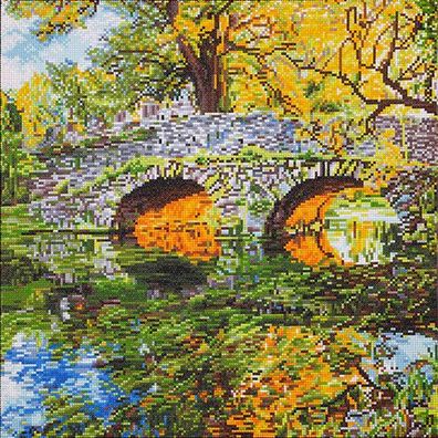 Diamond Dotz - Brücke im Herbst