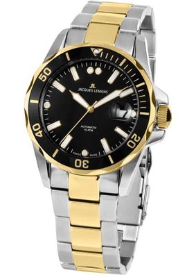 Jacques Lemans 1-1956A Herren Uhr Automatik Edelstahl 10Bar