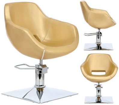 Friseurstuhl Laura hydraulischer Drehsessel für Friseursalon verchromter Fußstütze