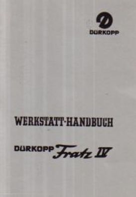 Werkstatthandbuch Dürkopp Fratz IV, Moped, Zweirad, Oldtimer