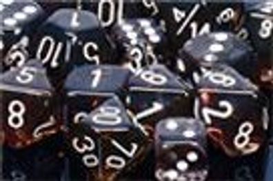 Translucent 16mm d6 Smoke/white Dice Block™ (12 dice)