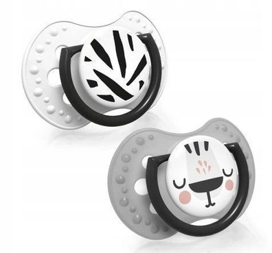 Silikonsauger-Set fuer Neugeborene, Doppelpack, 0-3 Monate, Salz & Pfeffer Design