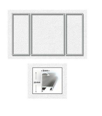 Silberfarbener Aluminium Bilderrahmen für Triptychons 50 x 80 cm