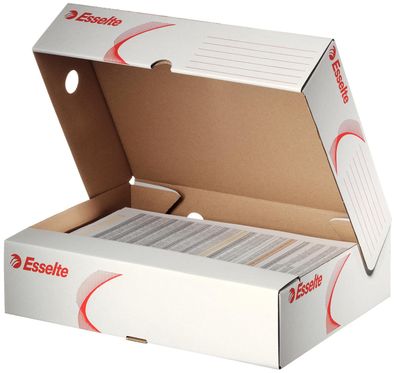 Esselte Archivschachtel 80mm A4 Wellpappe weiß/rot
