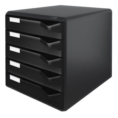 LEITZ 5293 Schubladenset PostSet A4/C4 5 halboffene Schubladen schwarz/schwarz