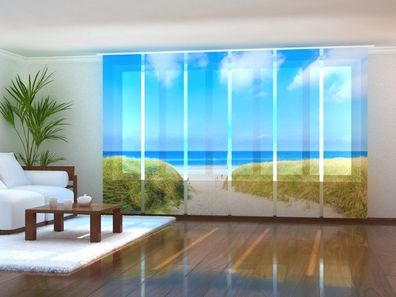 Fotogardine 1-6 tlg. "Sandstrand auf Sylt" Schiebegardine Flächenvorhang - Naturmotiv