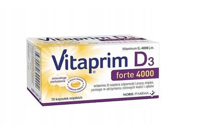 Vitaprim D3 Forte 4000 IE, 70 Kapseln - Hochdosiertes Vitamin D3 Praeparat fuer di