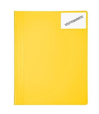 FSY Dauer-Schnellhefter mit weissen Heftzungen, Taschen vorn+innen, 4, gelb, 1 Stück