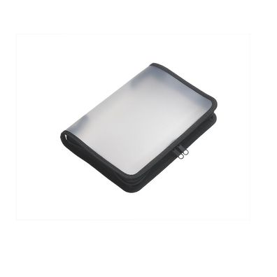 FSY Reißverschluss-Portfolio, A5, PP farblos transluzent, Zip schwarz, 1 Stück