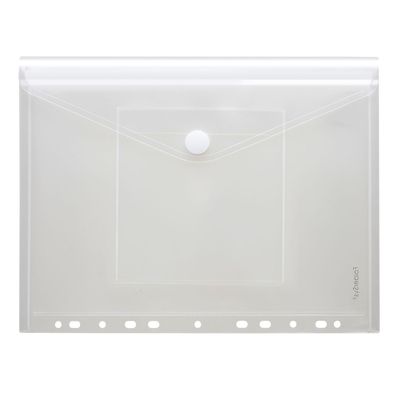 FSY Sichttasche A4, Klappe, Lochrand, CD-Tasche, PP trans klar, 1 Stück