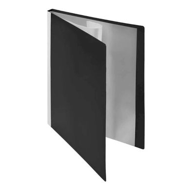 FSY Sichtbuch, 20 Hüllen, Rückentasche, A4, PP, neutral, schwarz, 1 Stück