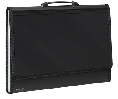 FSY Fächer-Tasche PP, 12er, Standard, Saumband, Griff, schwarz1 Stück