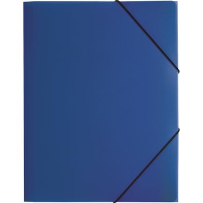 Pagna Gummizugmappe A4 PP 3 Einschlagklappen blau
