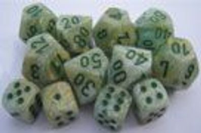 Marble™ Green/dark green Polyhedral 7-die Sets