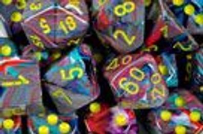 Festive Mosaic Polyhedral w/yellow 7-Die Set