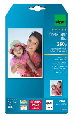 SIGEL IP656 Inkjet Fotopapier - 72 Blatt - hochglänzend - weiß - 260 g/m²