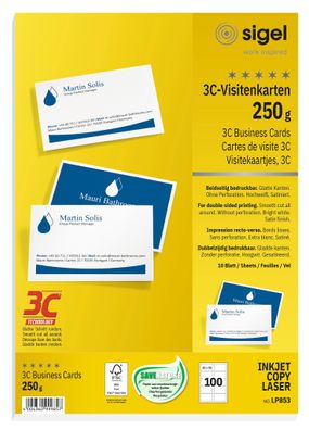 SIGEL LP853 Visitenkarten - hochweiß - 250 g/m² - 100 Karten