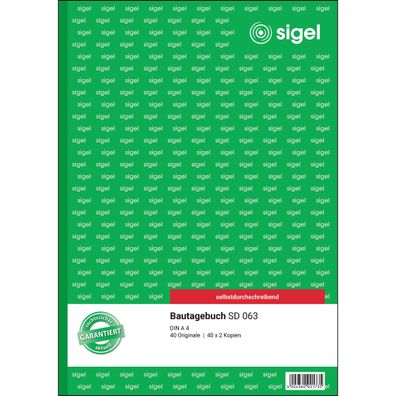 SIGEL Bautagebuch DIN A4 3 x 40 Bl