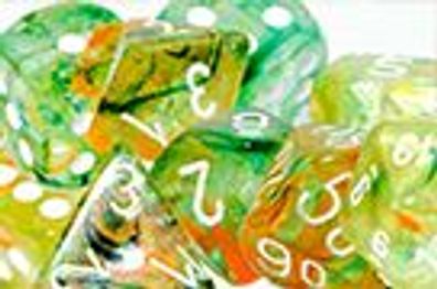 Nebula 12mm d6 Spring/white Luminary Dice Block (36 dice)