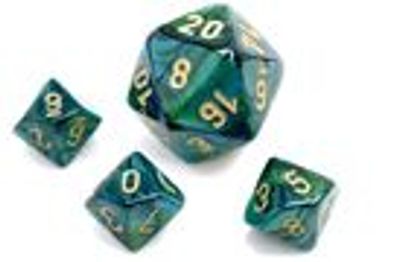 Scarab® Mini-Polyhedral Jade/gold 7-Die Set 