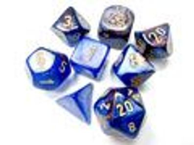 Lustrous® Polyhedral Azurite/gold 7-Die Set