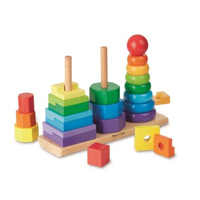 Geometrischer Stapler Melissa & Doug HolzSpielzeug Bunt LernSpielzeug Motorik