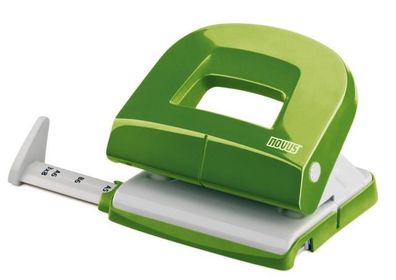 Novus Bürolocher E 216 fresh, is 16 Blatt fresh grün/grau, Anschlagschiene