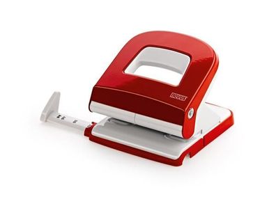 Novus Bürolocher E 225, bis 25 Blatt rot/grau, mit Anschlagschiene