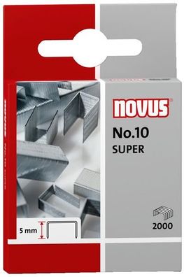 Novus Heftklammern No.10 SUPER 2.000 Stück, Schenkellänge 5 mm