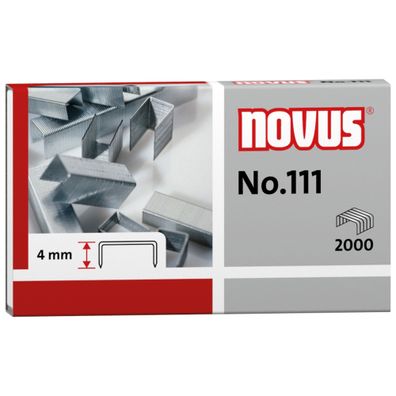 Novus Heftklammern No.111 2.000 Stück, Schenkellänge 4 mm