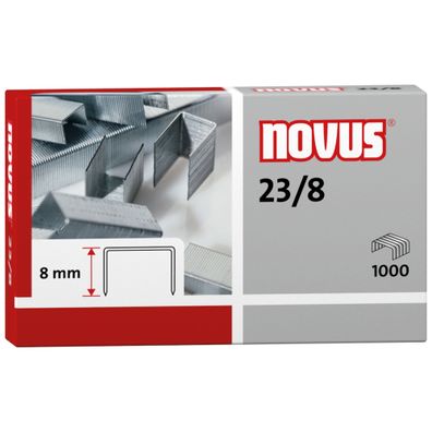 Novus Heftklammern 23/8 1.000 Stück, Schenkellänge 8 mm
