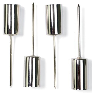 Wiedemann 10861 Adventskerzenhalter - 2,3 x 11 cm, für Stabkerze, silber, 4er Packun