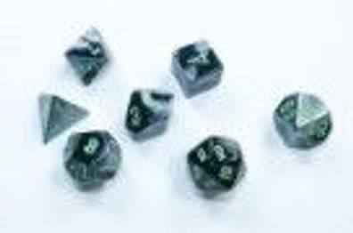 Gemini Mini-Polyhedral Black-Grey/green 7-Die Set