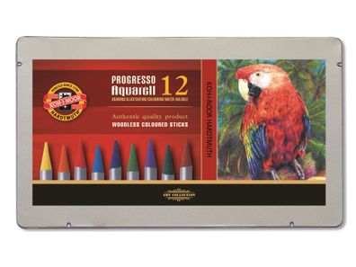 KOH Progresso Aquarell Vollminenstifte 12er Set
