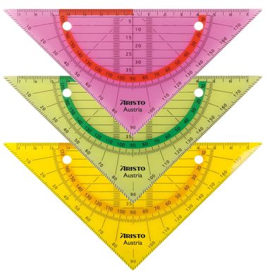 Aristo Flex Geometrie Dreieck 16 cm biegsam, Hyp. 16 cm, neon-sortiert