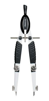 Aristo TopLine Schnellverstellzirkel, schwarz/weiß, 2 Gelenke, Minen
