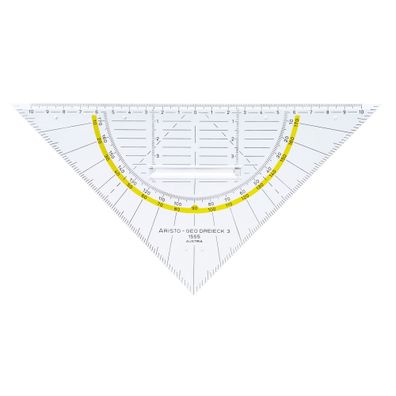 Aristo Geodreieck 22,5 cm mit Griff, Facette und Tuschenoppen