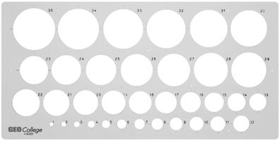 Aristo College Schulkreisschablone Format 35 x 13 cm, Kreise 1-35 mm