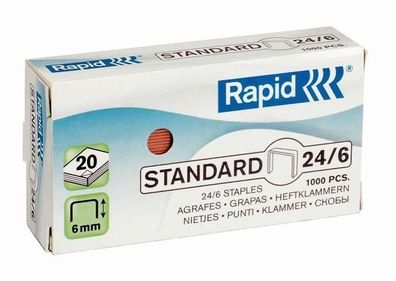 Rapid Heftklammern 24/6mm Standard verkupfert 1000 Stück