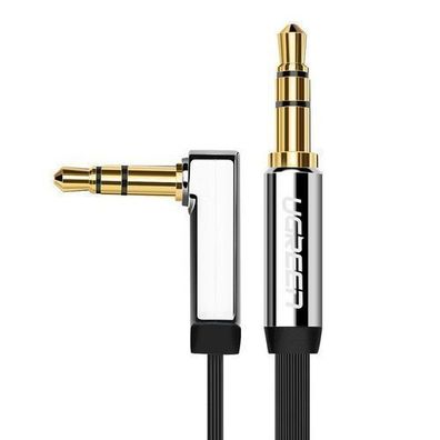 Ugreen Hochwertiges 2m Flachkabel AUX Audio 3,5 mm Klinke Silber (10599)