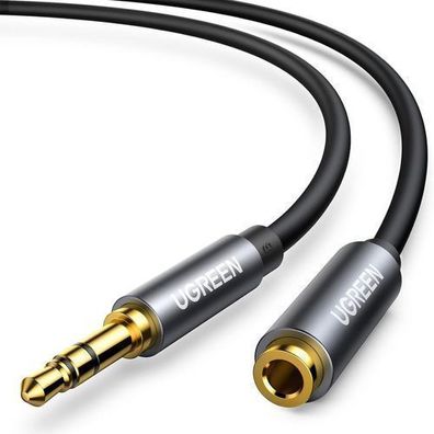 Ugreen 3,5mm Audio-Verlaengerungskabel, 3m, Klinke Stecker auf Buchse, Silber