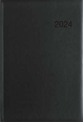 Zettler 602397 Buchkalender 766 - 1 Woche / 2 Seiten, A5, schwarz