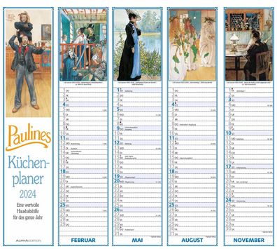 AlphaEdition 103602 Streifenkalender Evelines Küchenplaner - 11,3 x 49,5 cm
