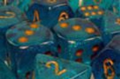 Borealis™ #2 12mm d6 Teal/gold Dice Block™