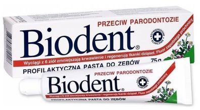 Biodent Parodontitis Zahnpasta 75g - Effektive Mundpflege fuer schmerzfreies Zahnflei