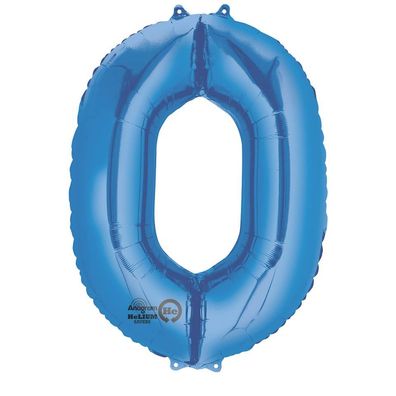 amscan® 2827001 Folienballon XXL Zahl 0 - blau