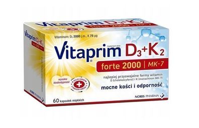 Vitaprim D3 Forte 2000 + K2, 60 Kapseln